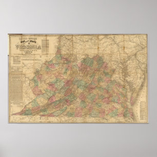 Lloyds officiell karta i delstaten Virginia Poster