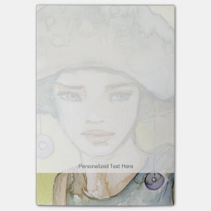 llustration av en härlig delikat flicka post-it block