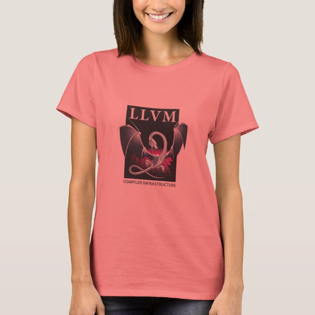 LLVM Women's Black/White Shirt - Front Logotyp T (Framsida)