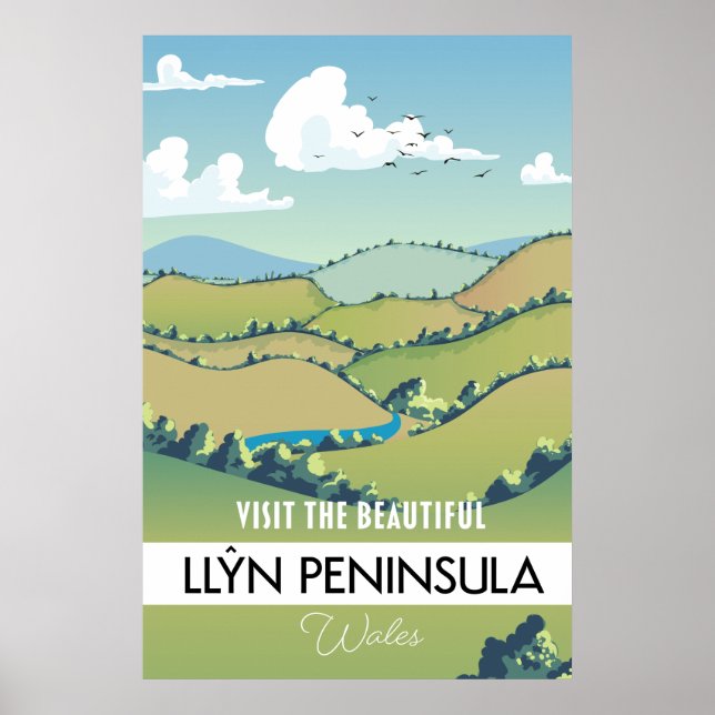 Llŷn-halvön Wales semesterplanscher. Poster (Framsidan)