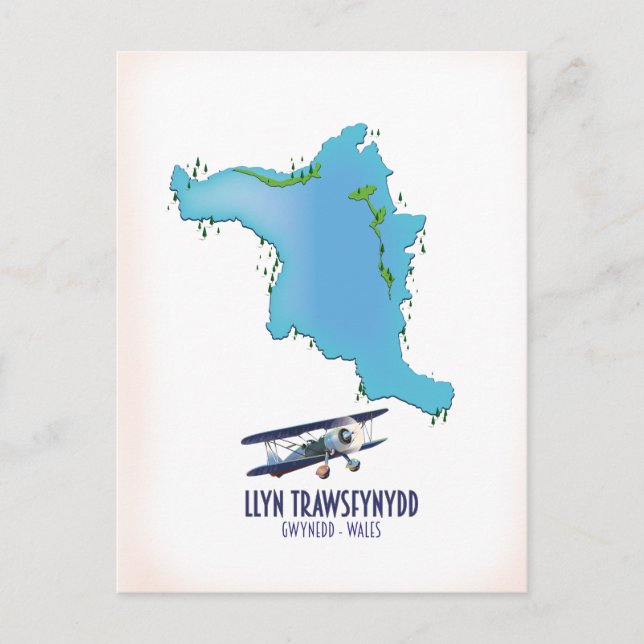 Llyn Trawsfynydd Gwynedd Wales karta Vykort (Framsida)