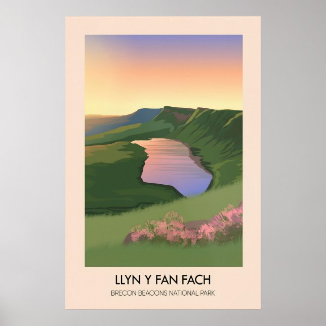 Llyn y Fan Fach Brecon Beacons nationalpark Wales Poster (Framsidan)
