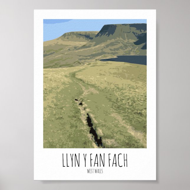 Llyn Y Fläkt Fach - Järnvägen Poster Stil Skriv ut (Framsidan)