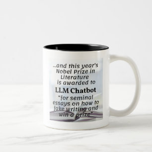 LM Chatbot Nobelpristagare i litteratur 2 Två-Tonad Mugg