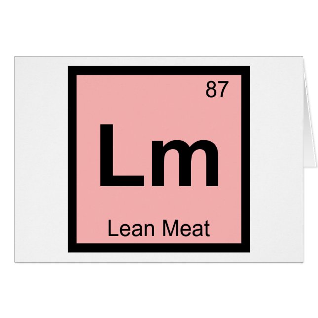 Lm - Magert kött kemi Periodiska systemets symbol Hälsningskort (Framsidan Horizontal)