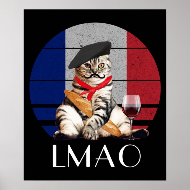 LMAO Le Meow Fransk Cat Poster (Framsidan)