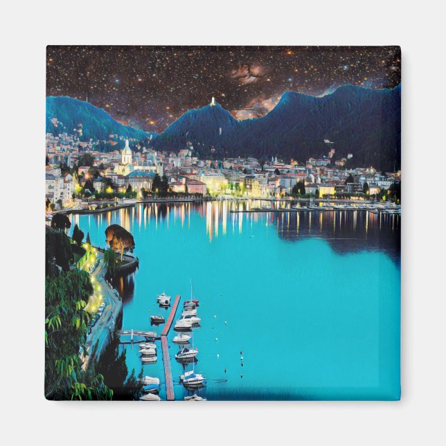 LMD001 COMO - Sjö - Lombardiet - Italien - Fridge Magnet (Framsidan)