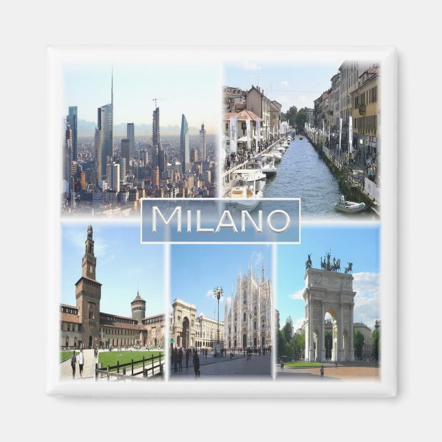 LMD002 MILAN - Mosaic - Lombardiet - Italien - Fri Magnet (Framsidan)