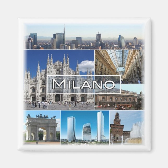 LMD004 MILAN, Milano, katedralkyrka, Fridge Magnet (Framsidan)