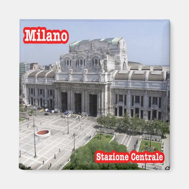 LMD010 MILAN Centrale Station Tåg Italien, Fridge Magnet (Framsidan)