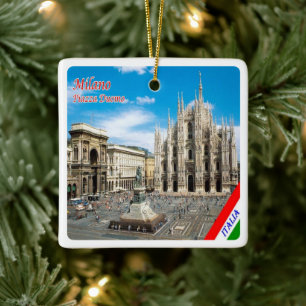 LMD011 MILAN, Piazza del Duomo Cathedral Julgransprydnad Keramik