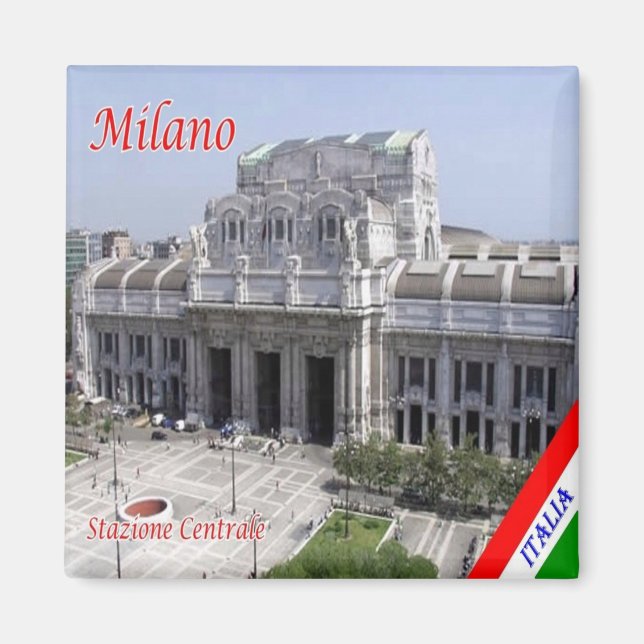 LMD013 MILAN, Stazione Centrale, Italien, Fridge Magnet (Framsidan)