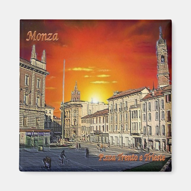 LMD055 MONZA, Piazza Trento e Trieste, Fridge Magnet (Framsidan)