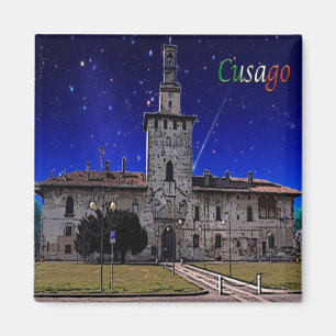LMD083 CUSAGO, Castle, Lombardiet, Italien, Fridge Magnet