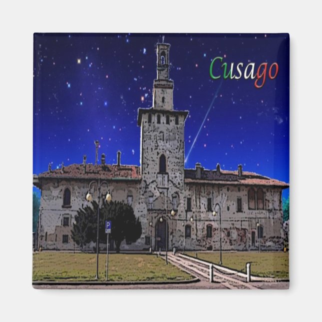 LMD083 CUSAGO, Castle, Lombardiet, Italien, Fridge Magnet (Framsidan)