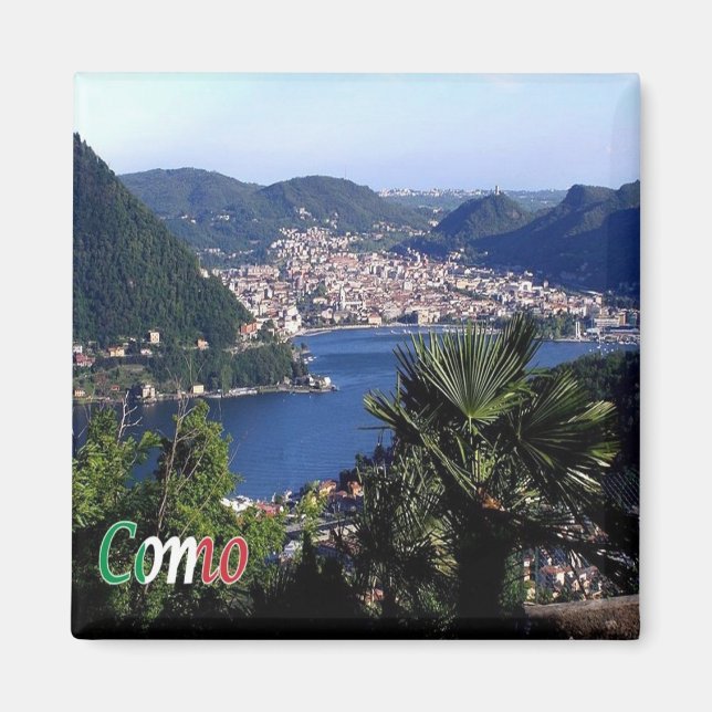 LMD089 COMO, Aerial View, Italien, Fridge Magnet (Framsidan)