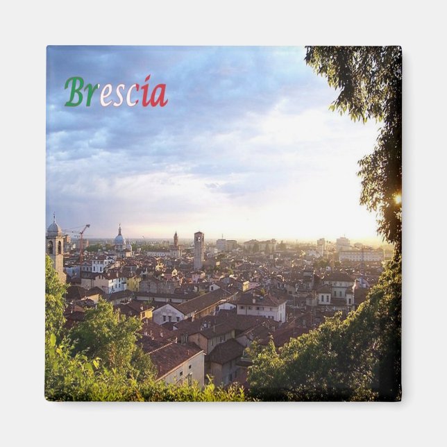 LMD099 BRESCIA Sunset, Italien, Fridge Magnet (Framsidan)