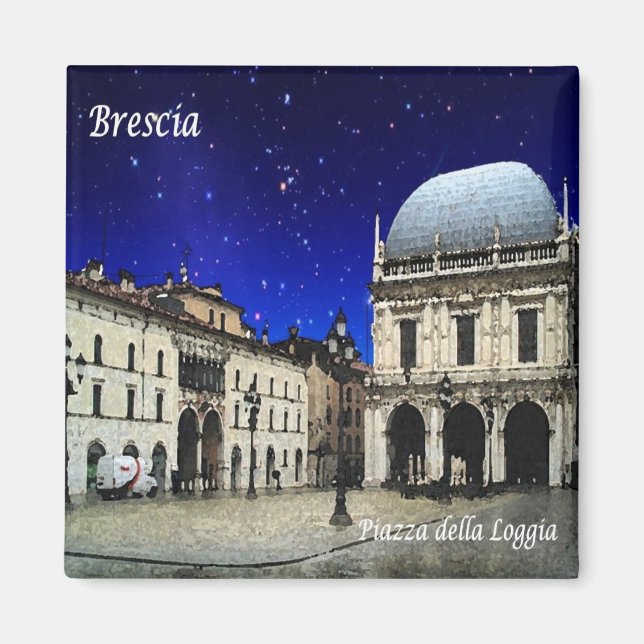LMD101 BRESCIA Piazza della Loggia, Italien Fridge Magnet (Framsidan)