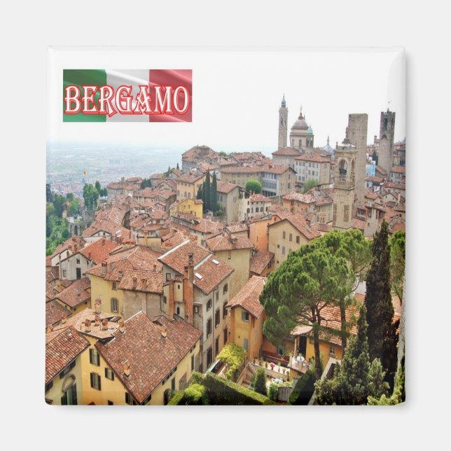 LMD105 BERGAMO high, Lombardiet, Italien, Fridge Magnet (Framsidan)