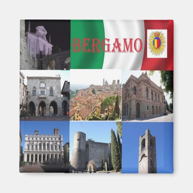 LMD107 BERGAMO, Mosaic, Italien, Fridge Magnet (Framsidan)