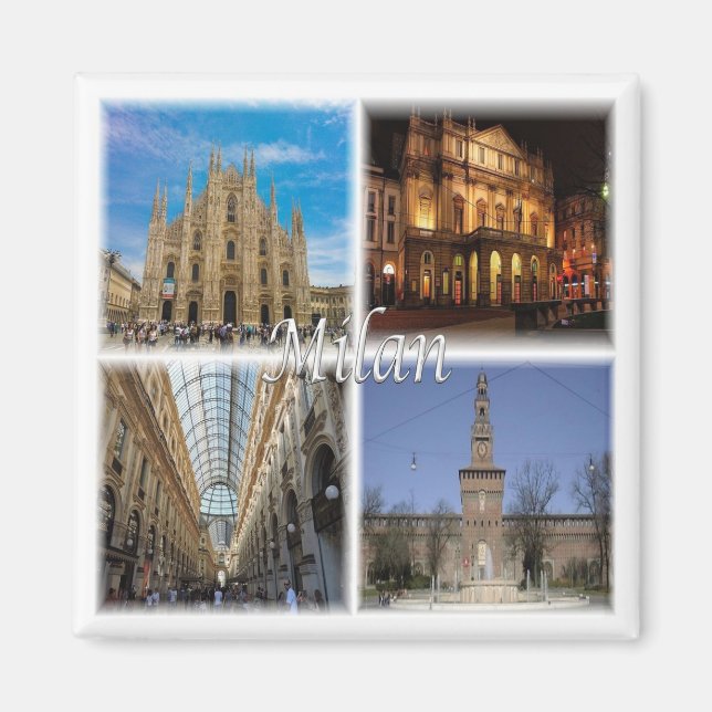 LMD117 MILAN-mosaik, Lombardiet, Italien, Fridge Magnet (Framsidan)