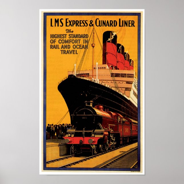 LMS Express & Cunard Liner Poster (Framsidan)
