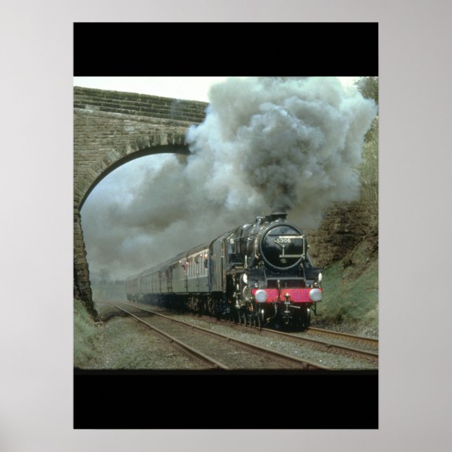 LMS klass 5-blaster längs Settle_Steam Tåg Poster (Framsidan)