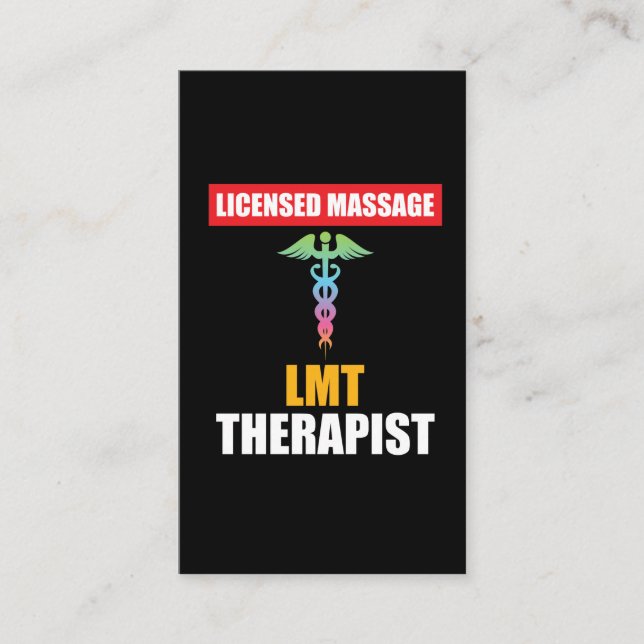 LMT licenserad massageterapeutCaduceus Visitkort (Framsida)