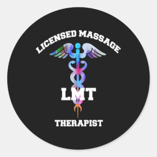 Lmt Massage Therapist Caduceus Runt Klistermärke