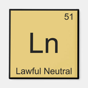 Ln - Laglig Neutral Rolig Kemiskt Element Symbol Magnet