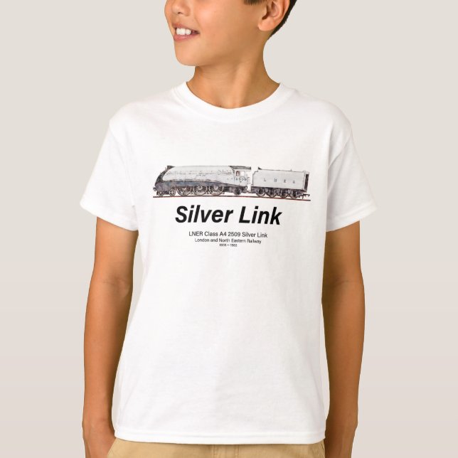 LNER Class A4 2509 Silver Link Steam Locomotive  T Shirt (Framsida)