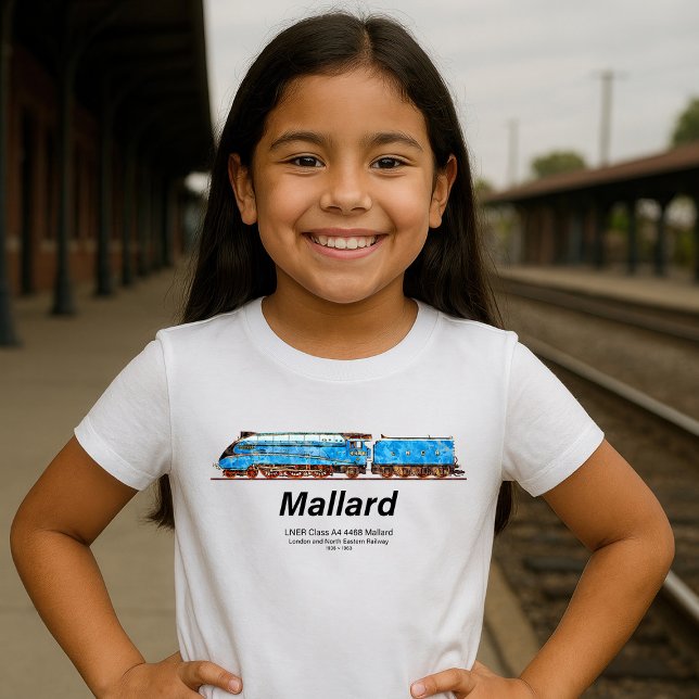 LNER Class A4 4468 Mallard - Fastest Steam Loco T Shirt (LNER Class A4 4468 Mallard - Fastest Steam Locomotive. Girl Basic T-Shirt)