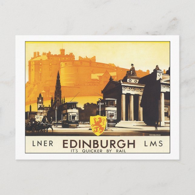 LNER Edinburgh LMS Det är Quicker av Rail Vykort (Framsida)