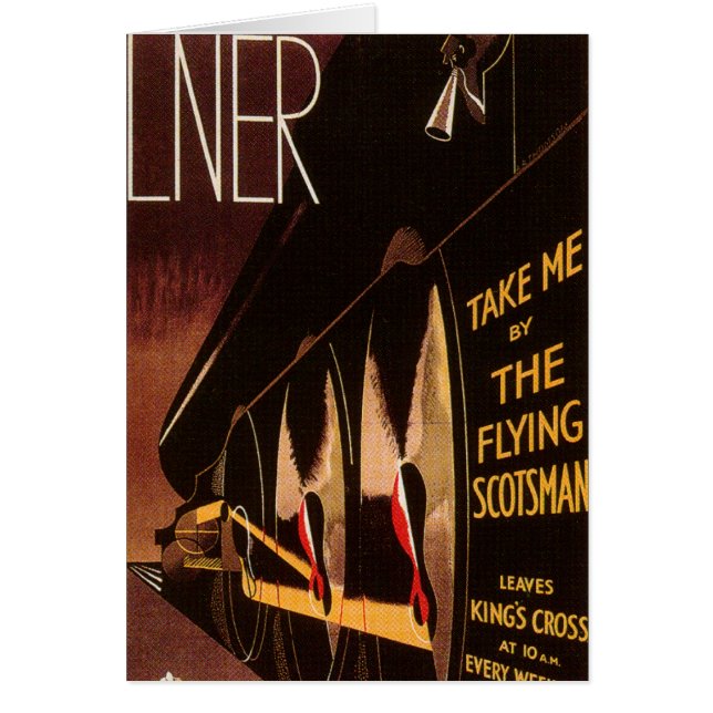 LNER Flies Scotsman Hälsningskort (Framsidan)
