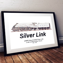 LNER Klass A4 2509 Silver Link Ånglok Poster