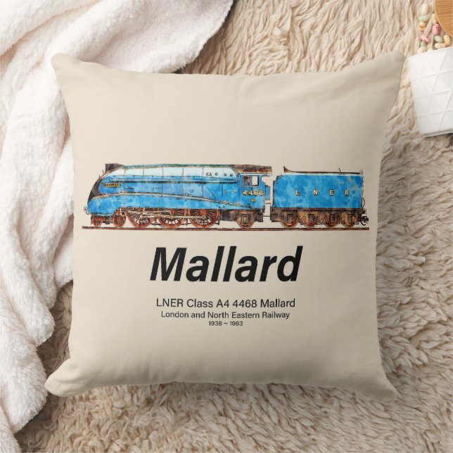LNER Klass A4 4468 Mallard - Snabbaste Ångloket Kudde (Filt)