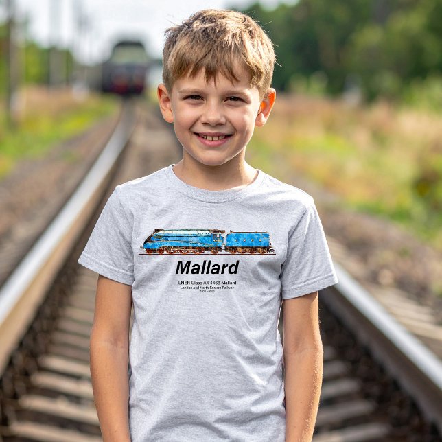 LNER Klass A4 4468 Mallard - Snabbaste Ångloket T Shirt (LNER Class A4 4468 Mallard - Fastest Steam Locomotive. Boy Basic T-Shirt)