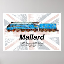 LNER klass A4 Mallard-lokomotiv profil med flagga