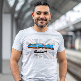 LNER klass A4 Mallard-lokomotiv profil med flagga T Shirt