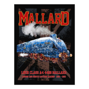 LNER klass A4 Mallard lokomotiv Union Jack flagga Fototryck