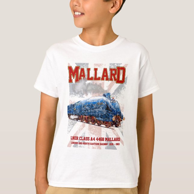 LNER klass A4 Mallard lokomotiv Union Jack flagga T Shirt (Framsida)