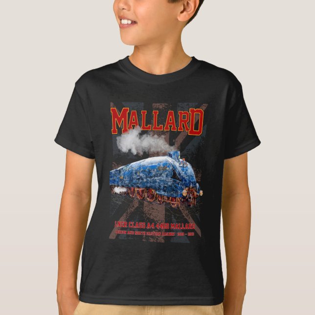 LNER klass A4 Mallard lokomotiv Union Jack flagga T Shirt (Framsida)