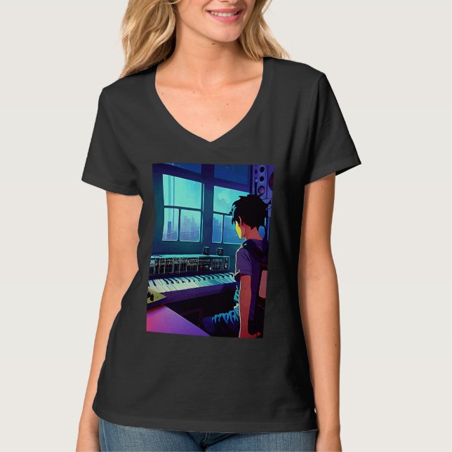Lo fi hip hop chillhop chill beats aesthetics  101 t shirt (Framsida)