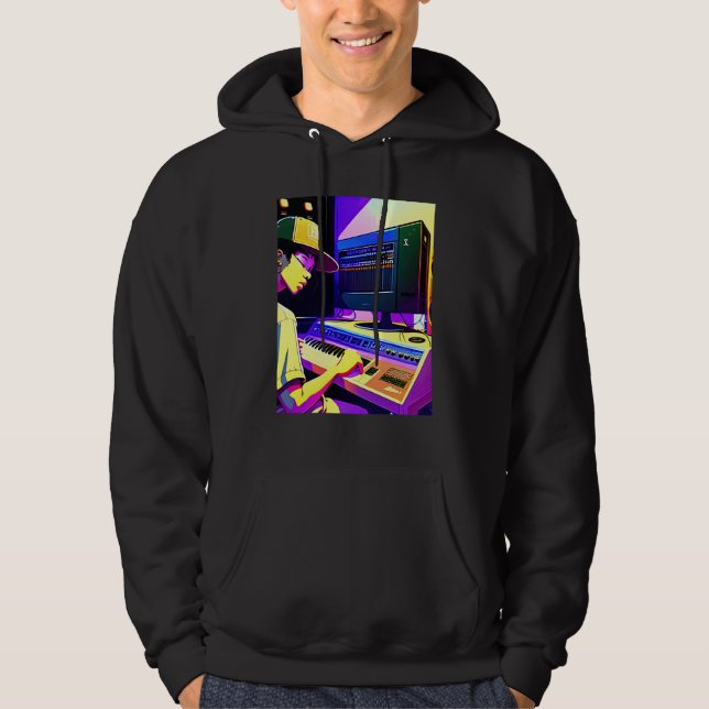Lo fi hip hop chillhop chill beats aesthetics  14 hoodie (Framsida)