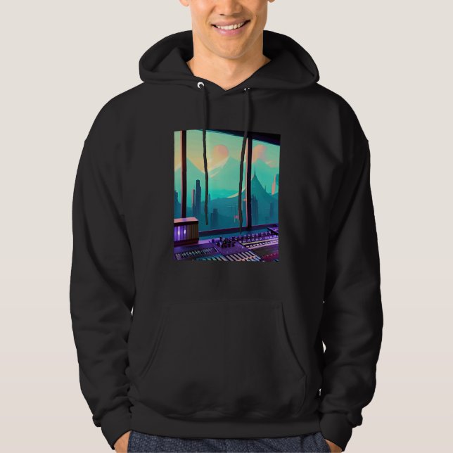 Lo fi hip hop chillhop chill beats aesthetics  15 hoodie (Framsida)