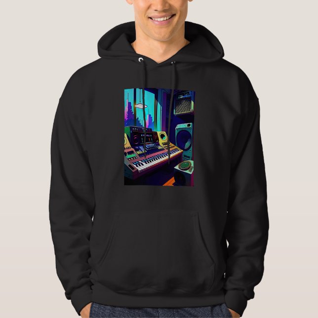 Lo fi hip hop chillhop chill beats aesthetics  16 hoodie (Framsida)
