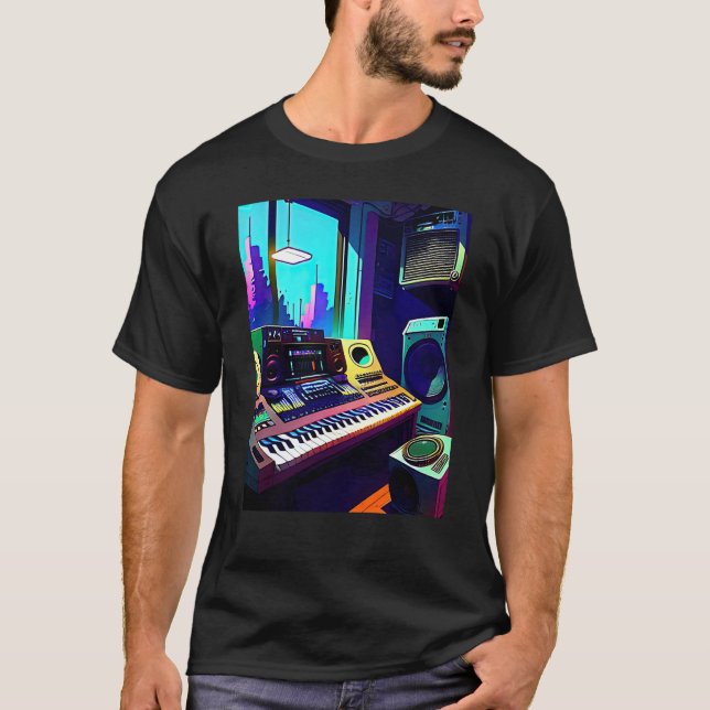 Lo fi hip hop chillhop chill beats aesthetics  16 t shirt (Framsida)