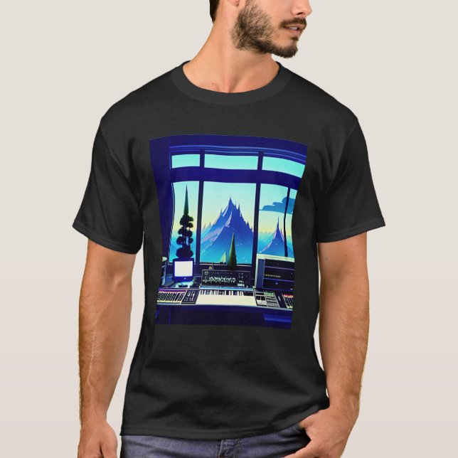 Lo fi hip hop chillhop chill beats aesthetics  16 t shirt (Framsida)