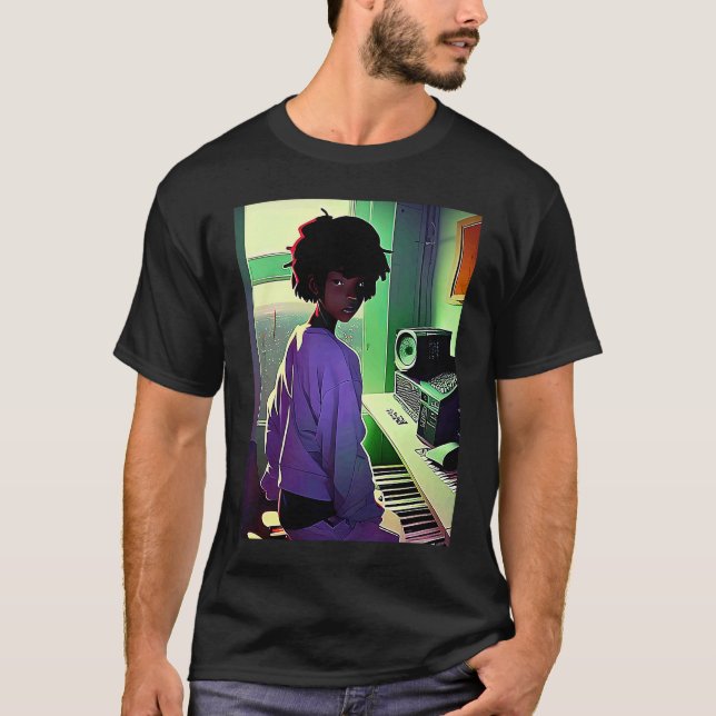 Lo fi hip hop chillhop chill beats aesthetics  19 t shirt (Framsida)