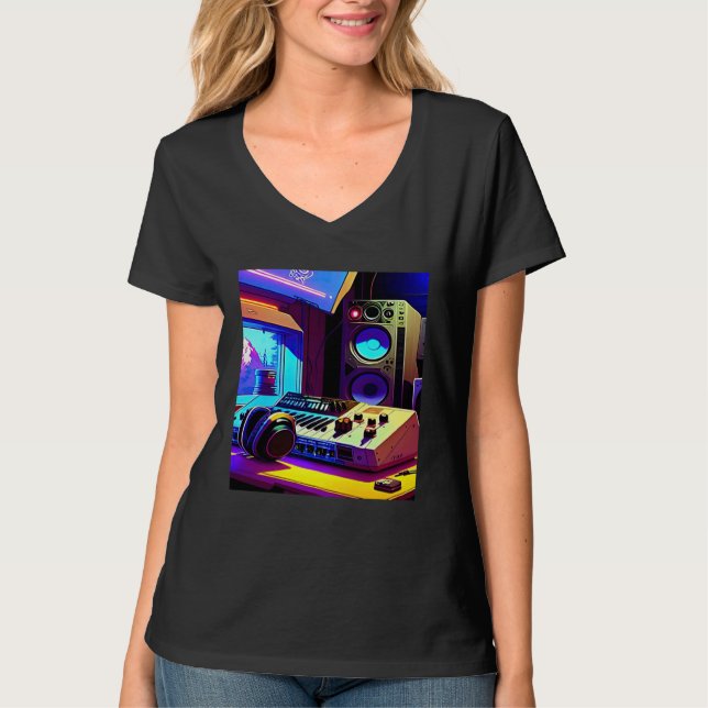 Lo fi hip hop chillhop chill beats aesthetics  27 t shirt (Framsida)